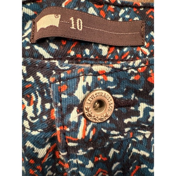 Levi's Blue and Orange Frayed Hem Jean Shorts Inseam 4 Inches  Sz 10 Excellent - Picture 4 of 5